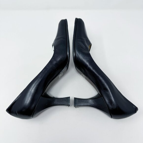 Vintage 90s Bellini Black Leather Square Toe Pumps Women's Size 8.5 EUC - Picture 5 of 7